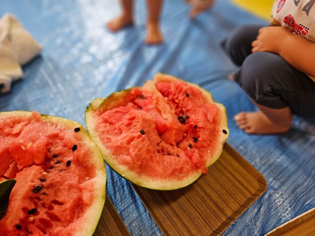 スイカ割りをしたよ🍉😊